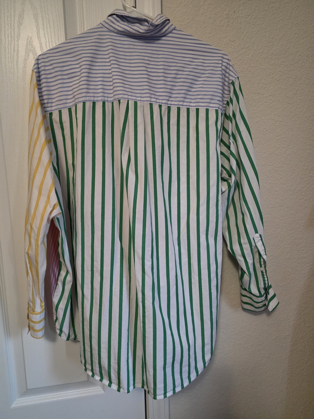 GAP Multi-Stripe Button-Down Shirt in Yellow, Pink, Green & Blue - Picture 3 of 3